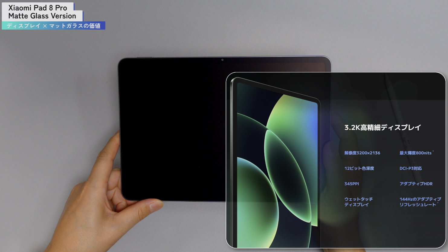 Xiaomi Pad 8 Pro ディスプレイ・マットガラス