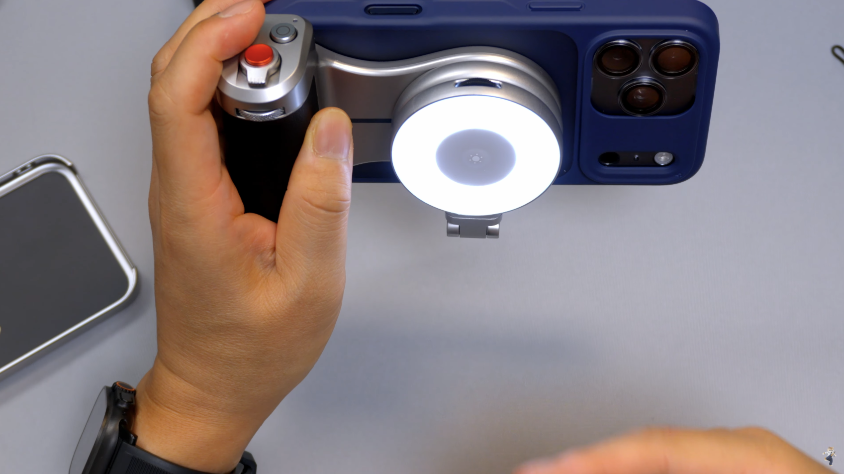 TELESIN マスターグリップ ライト使用・自撮りシーン