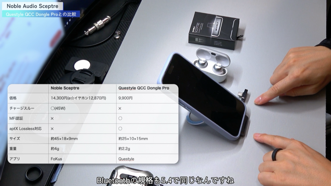 Noble Sceptre vs Questyle QCC Dongle Pro 比較