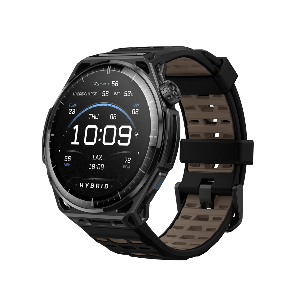 Amazfit Balance 3 チタンブラックの斜めからのアングル