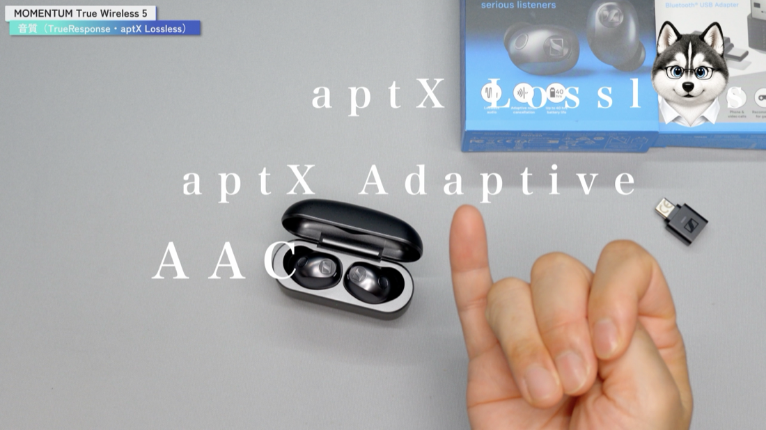 MTW5の対応コーデック。aptX Lossless・aptX Adaptive・AACなど