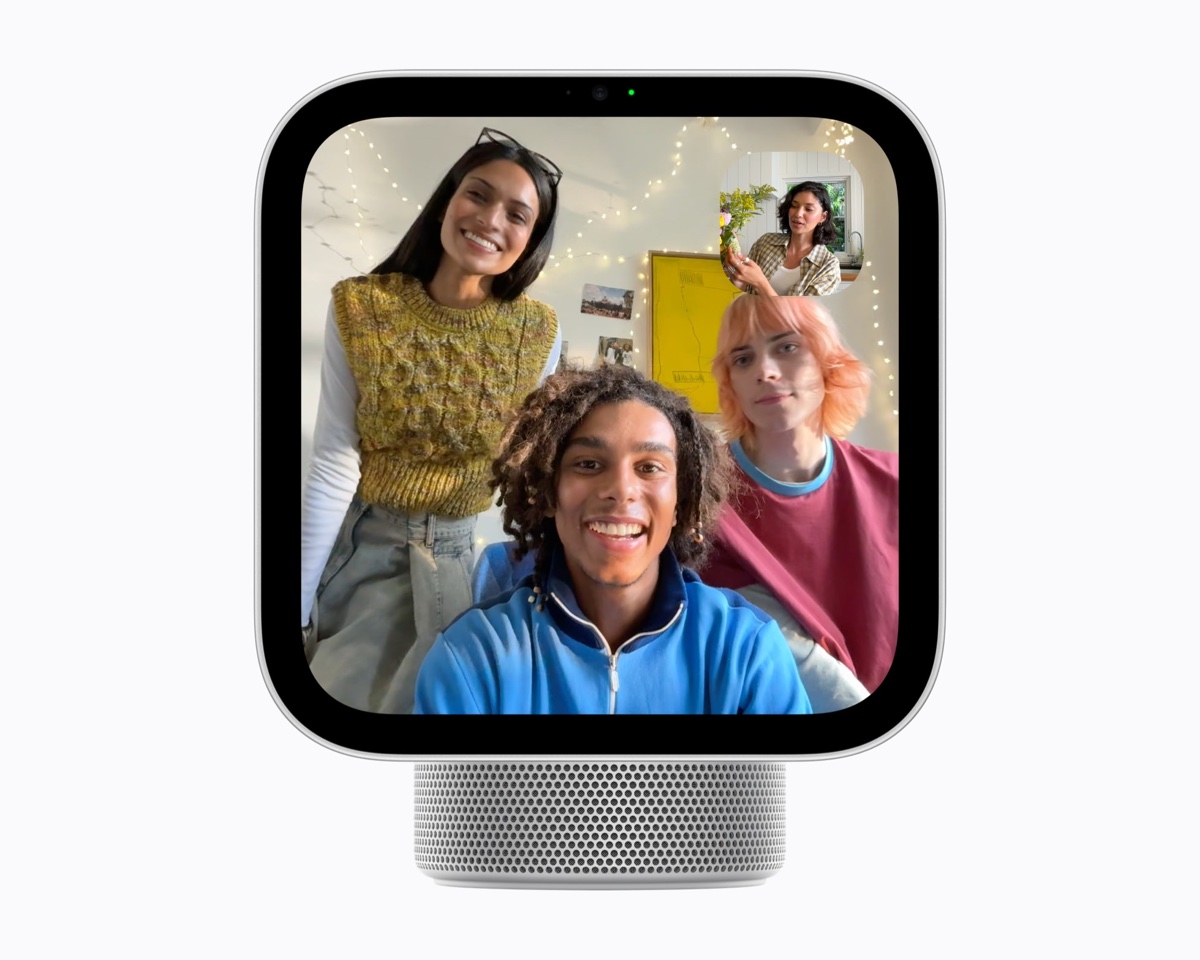 Apple HomeViewでFaceTime通話をしているところ