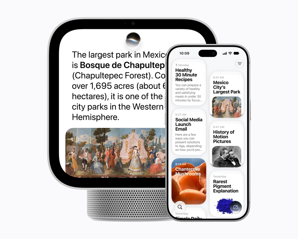Apple HomeViewとiPhoneに表示されたSiri AI