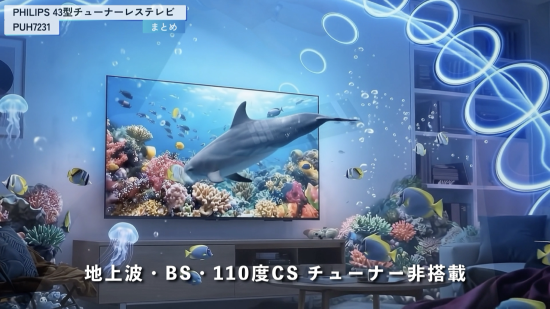 PHILIPS PUH7231 は地上波・BS・110度CSチューナー非搭載